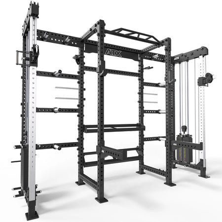 ATX® Cable Cross Rack mit 2 x 90 kg Steckgewichten und vielen Extras - Power Rack mit Kabelzug