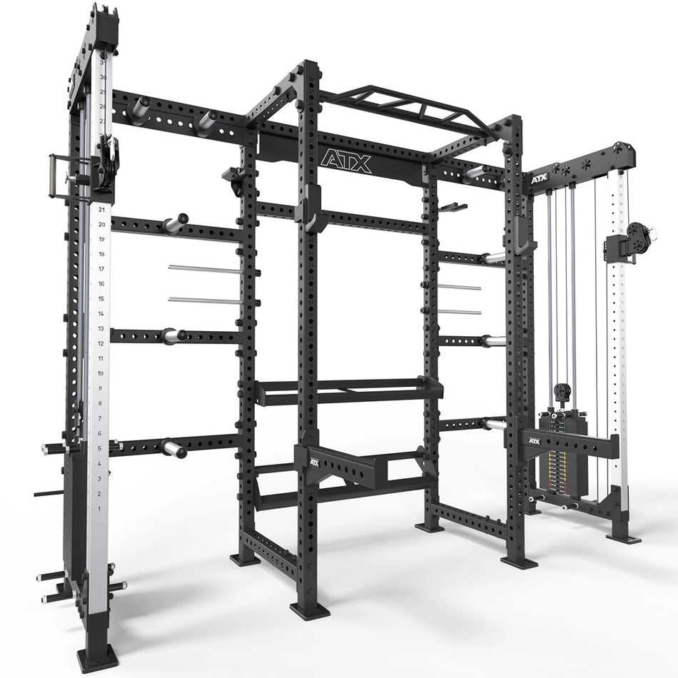 ATX® Cable Cross Rack mit 2 x 90 kg Steckgewichten und vielen Extras - Power Rack mit Kabelzug