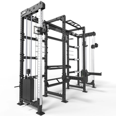 ATX® Cable Cross Rack mit 2 x 90 kg Steckgewichten und vielen Extras - Power Rack mit Kabelzug
