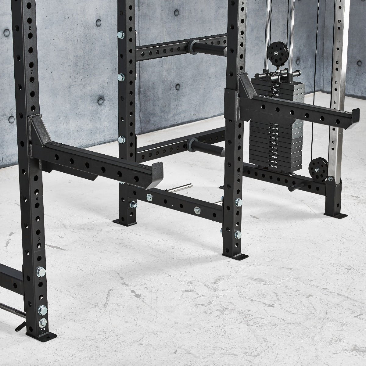 ATX® Cable Cross Rack mit 2 x 90 kg Steckgewichten und vielen Extras - Power Rack mit Kabelzug