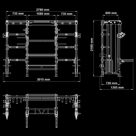 ATX® Cable Cross Rack mit 2 x 90 kg Steckgewichten und vielen Extras - Power Rack mit Kabelzug