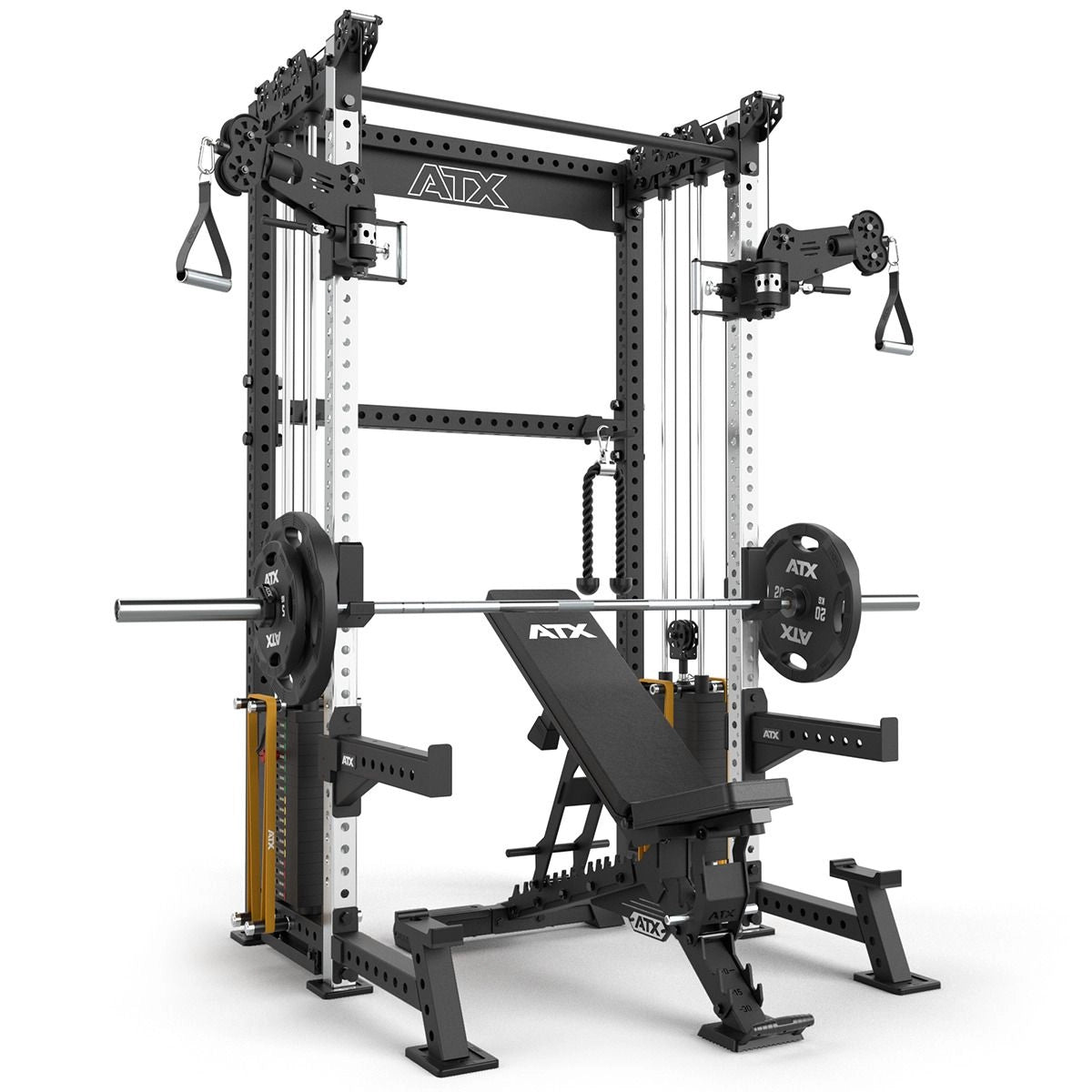 ATX® Cable Half Rack mit 2 x 90 kg Steckgewichten - Half Rack mit Dual Kabelzug