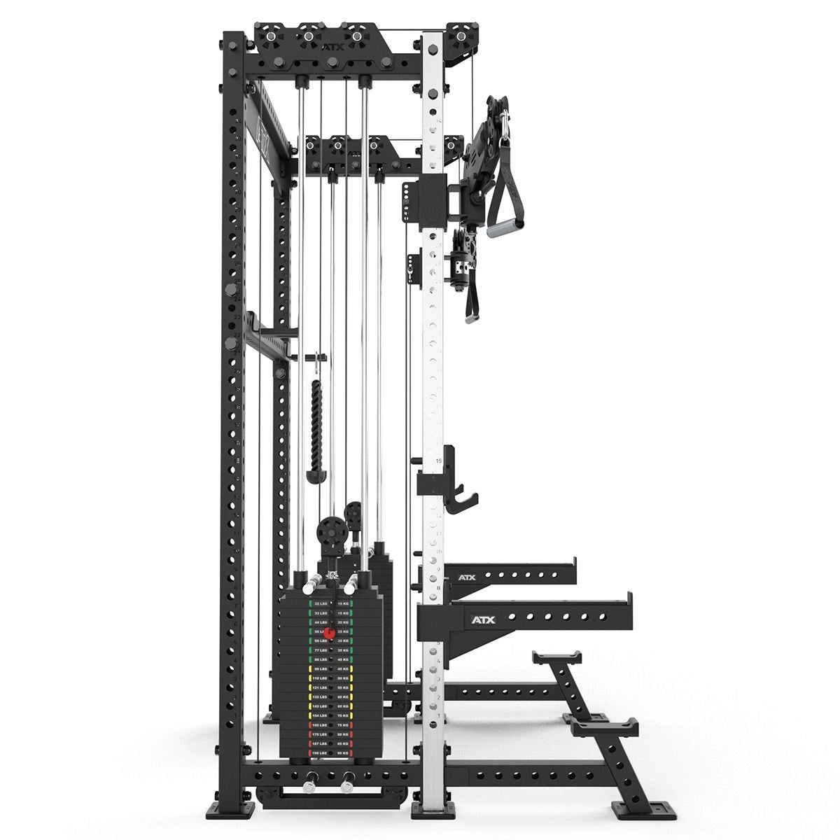 ATX® Cable Half Rack mit 2 x 90 kg Steckgewichten - Half Rack mit Dual Kabelzug