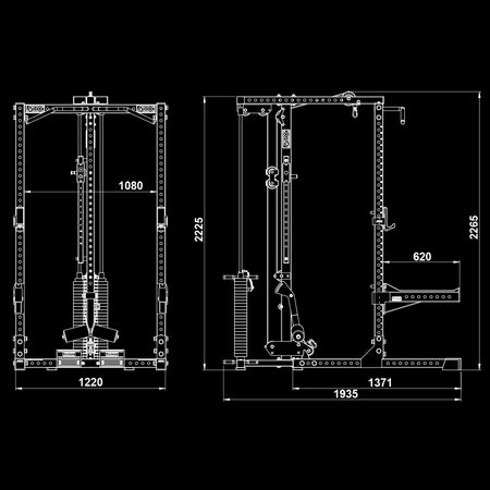 ATX® Half Rack 780 mit Latzug - Steckgewichte - Half Rack mit Kabelzug