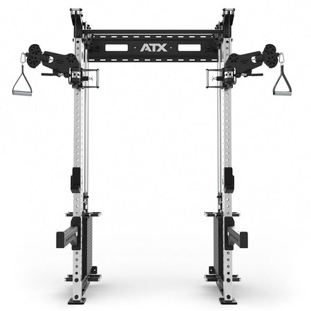 ATX® Half Rack - Zugstation mit 2 x 90 kg Steckgewichten - Wandbefestigung - Half Rack mit Kabelzug