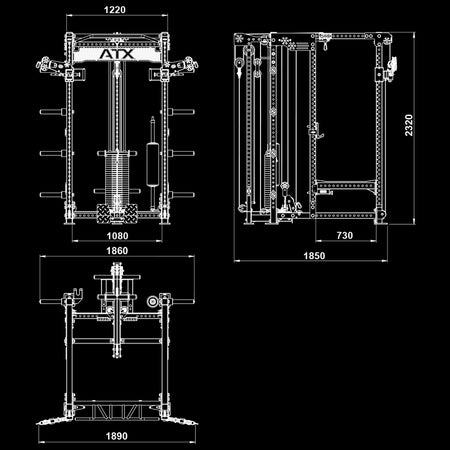 ATX® Hardcore Power Rack & Pull Station FCR-780 - Power Rack mit Kabelzug