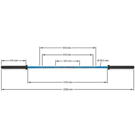 ATX® Multi Power Bar 220 cm x 50 mm - Cerakote (Steel Blue) - Olympische Langhantelstange