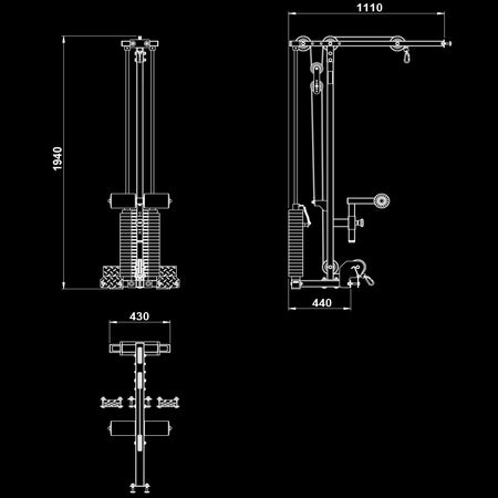 ATX® Latzug - Anbauoption - 100 kg Steckgewichte - zu Half Rack HRX - 510 - Seilzug / Latzug Anbau
