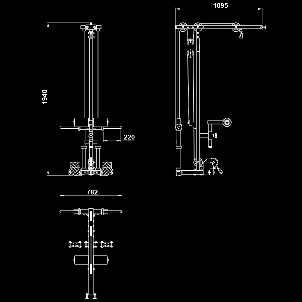 ATX® Latzug - Anbauoption - Plate Load - zu Half Rack HRX - 510 - Seilzug / Latzug Anbau