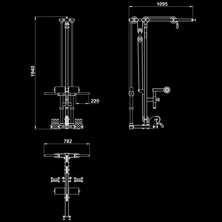 ATX® Latzug - Anbauoption - Plate Load - zu Half Rack HRX - 510 - Seilzug / Latzug Anbau