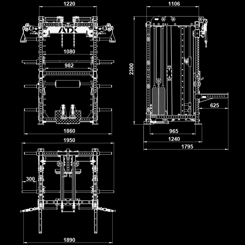 ATX® Multi Pull Smith Rack - MPHR - 780 - Multistation (Stack Weight)