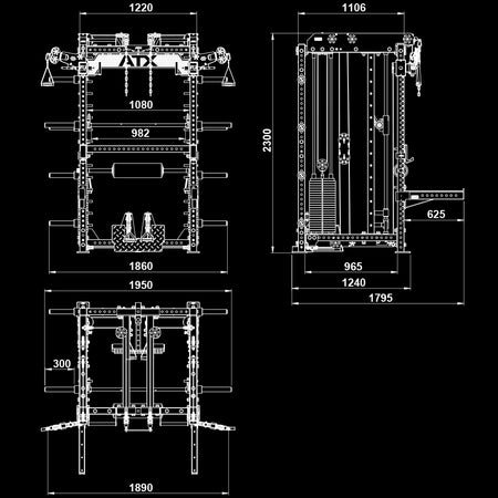 ATX® Multi Pull Smith Rack - MPHR - 780 - Multistation (Stack Weight)