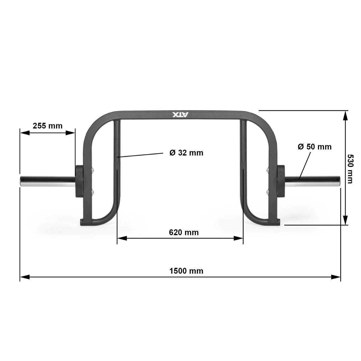 ATX® Open Hex Bar Compact 50 mm x 150 cm - Hex Bar / Trap Bar