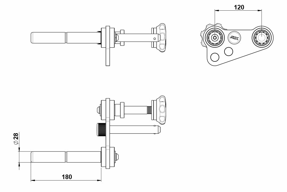ATX® Power Handle - für Jammer - Arms / Hebelarme - Griff für Jammer Arms