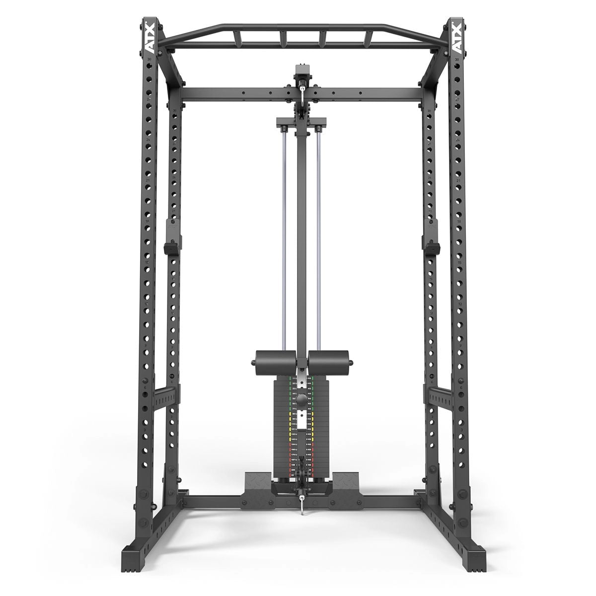 ATX® Power Rack 510 Komplettstation mit Latzugstation 100 kg Steckgewichte - Höhe 198 cm - Power Rack mit Kabelzug