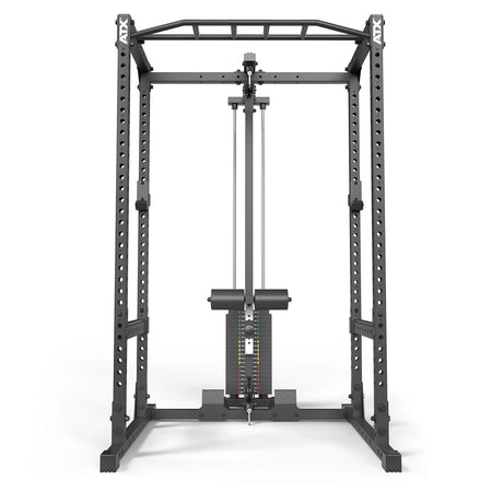 ATX® Power Rack 510 Komplettstation mit Latzugstation 100 kg Steckgewichte - Höhe 198 cm - Power Rack mit Kabelzug