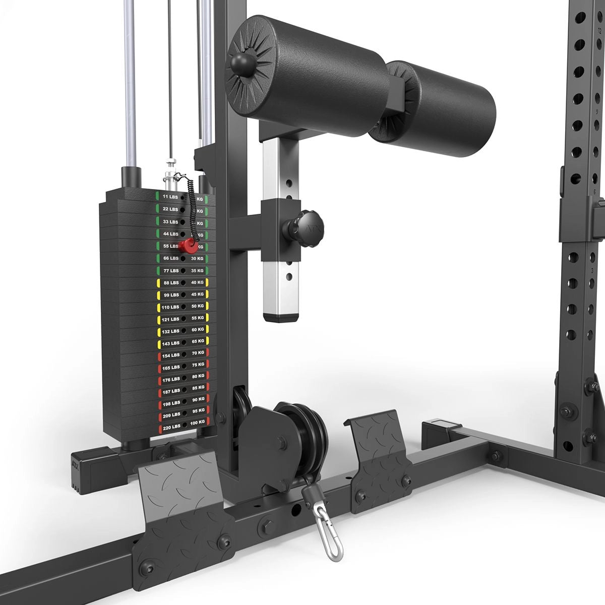 ATX® Power Rack 510 Komplettstation mit Latzugstation 100 kg Steckgewichte - Höhe 198 cm - Power Rack mit Kabelzug