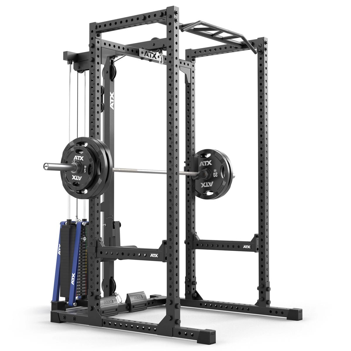 ATX® Power Rack 640 mit Latzug 115 kg Steckgewichte - Höhe 195 cm - Power Rack mit Kabelzug