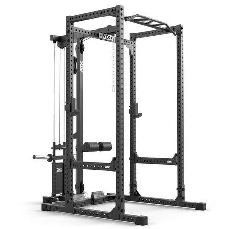 ATX® Power Rack 640 mit Plate Load Latzug - Höhe 195 cm - Power Rack mit Kabelzug