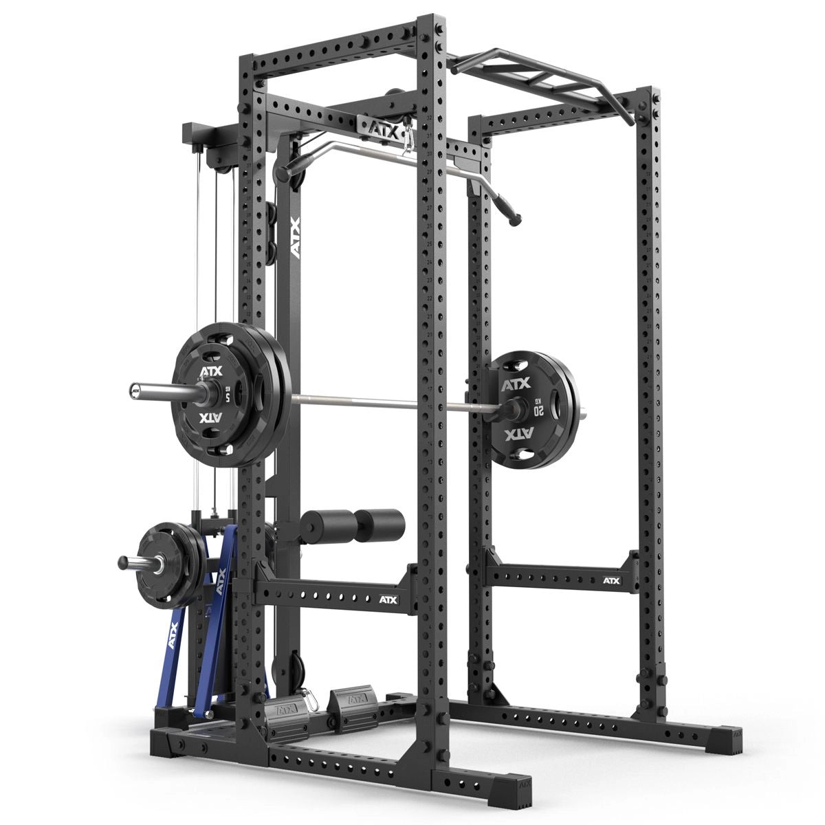ATX® Power Rack 640 mit Plate Load Latzug - Höhe 195 cm - Power Rack mit Kabelzug