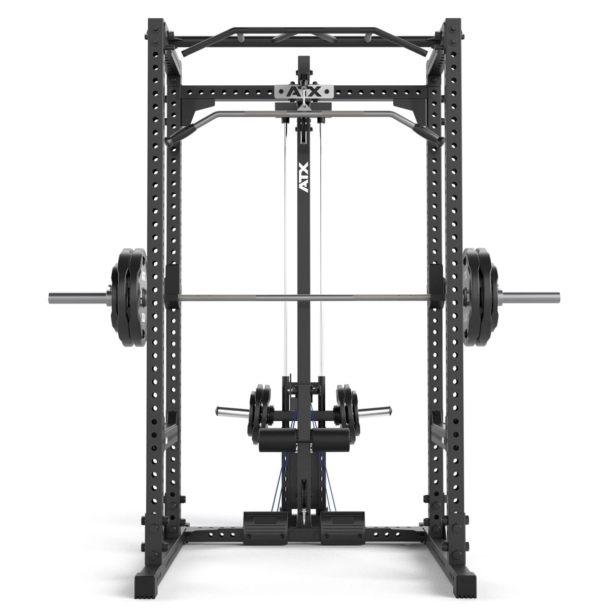 ATX® Power Rack 640 mit Plate Load Latzug - Höhe 195 cm - Power Rack mit Kabelzug