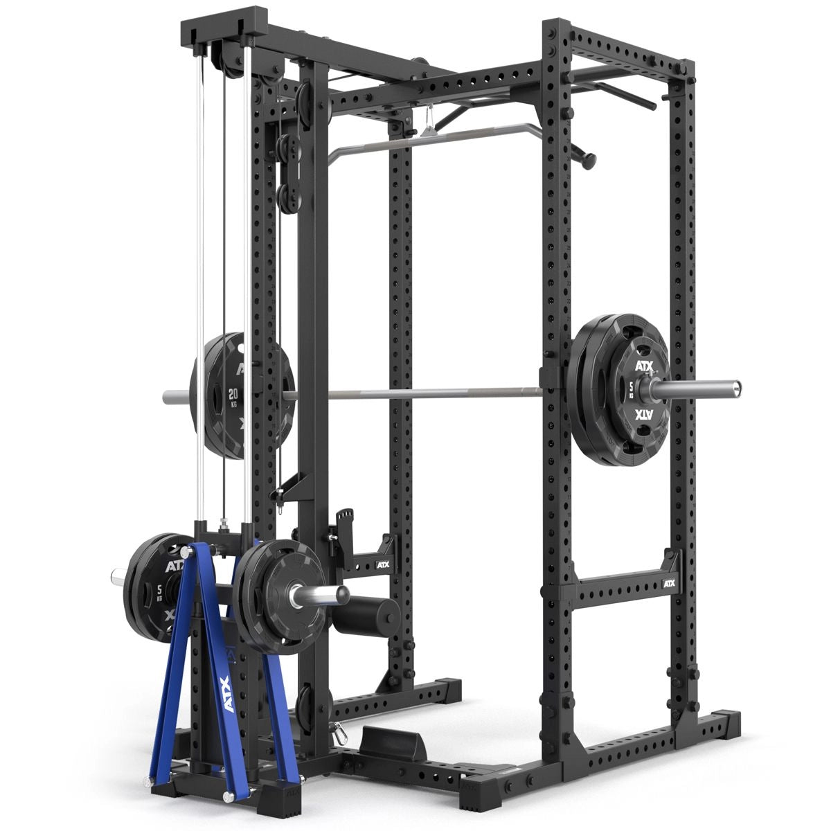 ATX® Power Rack 640 mit Plate Load Latzug - Höhe 195 cm - Power Rack mit Kabelzug