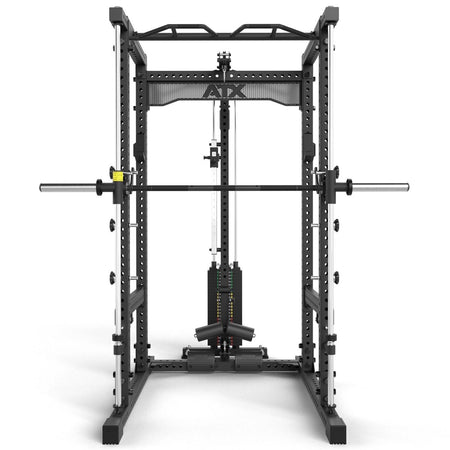 ATX® Power Rack 780 mit Latzug - Steckgewichte & Multipresse - Power Rack mit Kabelzug