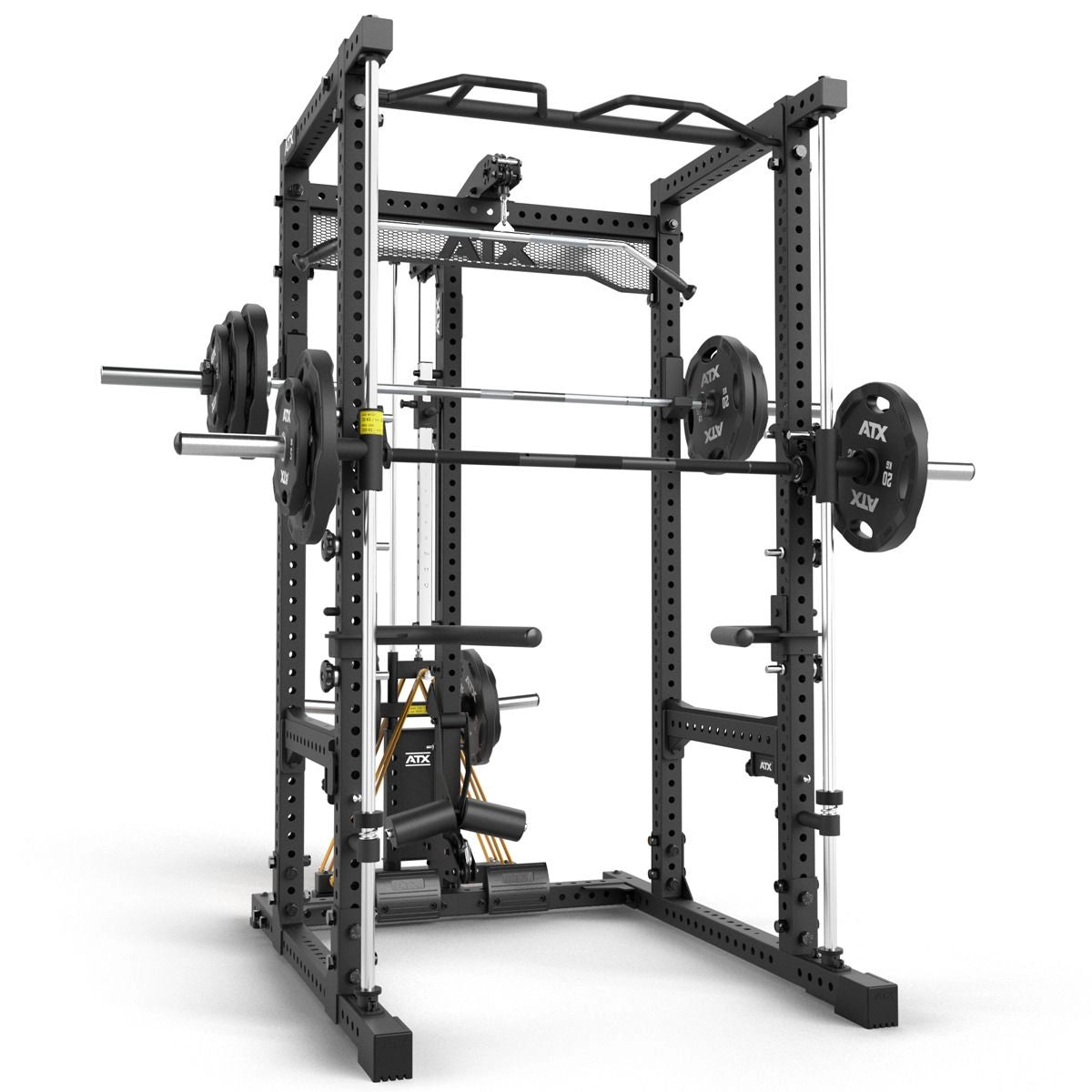 ATX® Power Rack Komplettsystem mit Latzug - Plate Load + Multipresse - Power Rack mit Kabelzug