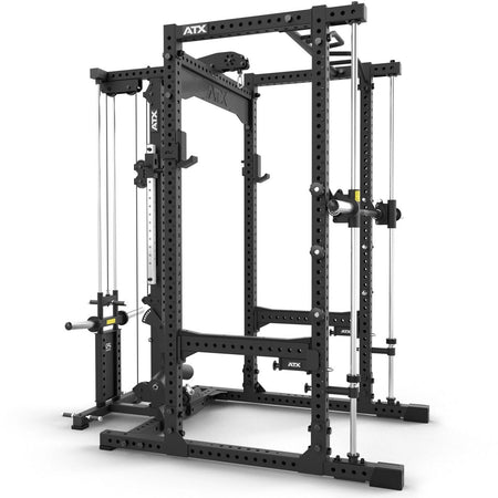 ATX® Power Rack Komplettsystem mit Latzug - Plate Load + Multipresse - Power Rack mit Kabelzug