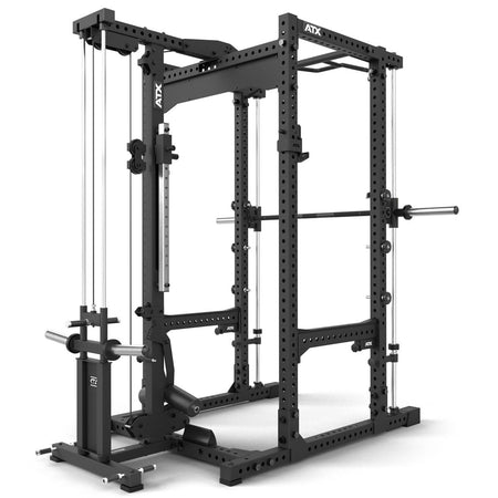 ATX® Power Rack Komplettsystem mit Latzug - Plate Load + Multipresse - Power Rack mit Kabelzug
