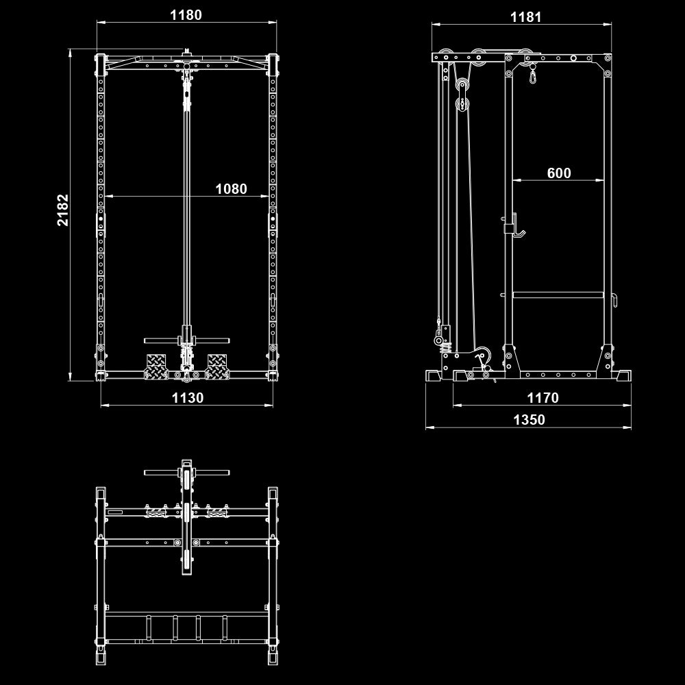 ATX® Power Rack PRX - 520 mit Latzugstation Plate Load - Höhe 218 cm - Power Rack mit Kabelzug