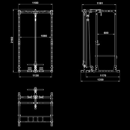 ATX® Power Rack PRX - 520 mit Latzugstation Plate Load - Höhe 218 cm - Power Rack mit Kabelzug