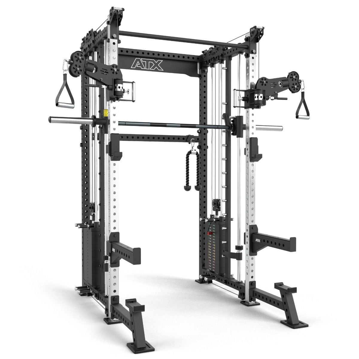 ATX® Rack - Zugstation mit Multipresse - Freistehend - Half Rack mit Dual Kabelzug + Multipresse