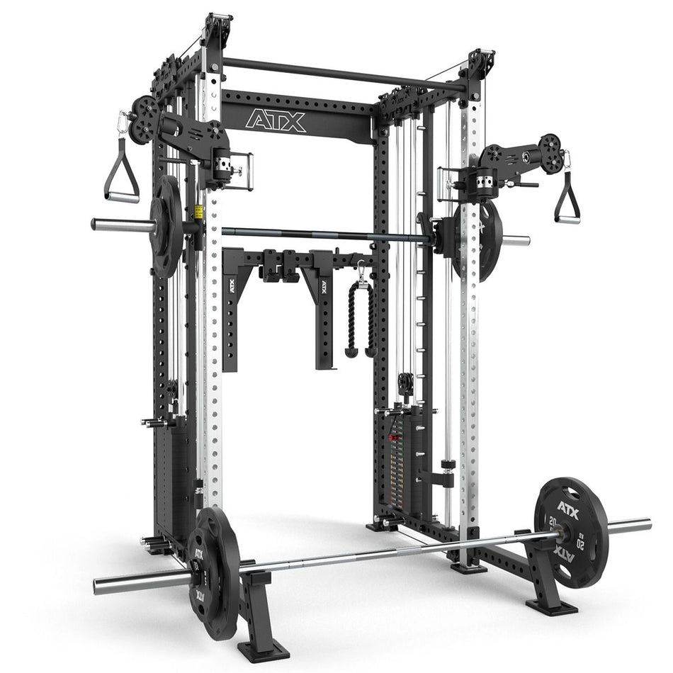 ATX® Rack - Zugstation mit Multipresse - Freistehend - Half Rack mit Dual Kabelzug + Multipresse