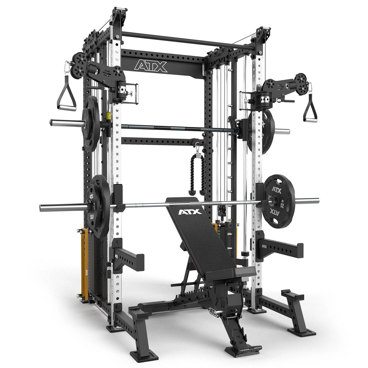 ATX® Rack - Zugstation mit Multipresse - Freistehend - Half Rack mit Dual Kabelzug + Multipresse