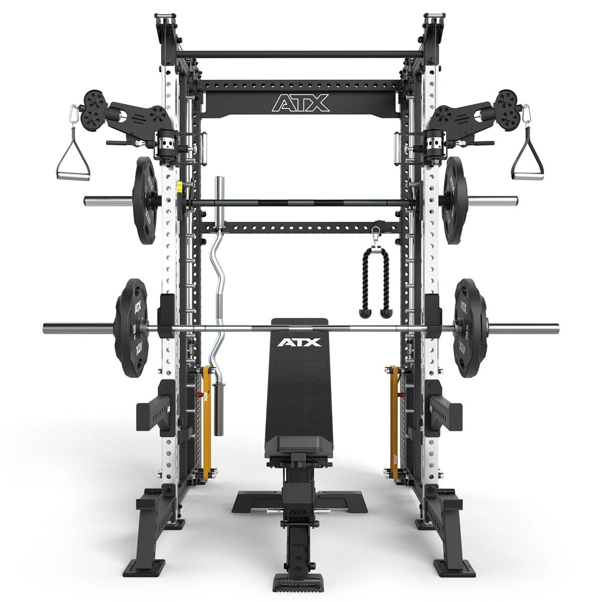 ATX® Rack - Zugstation mit Multipresse - Freistehend - Half Rack mit Dual Kabelzug + Multipresse