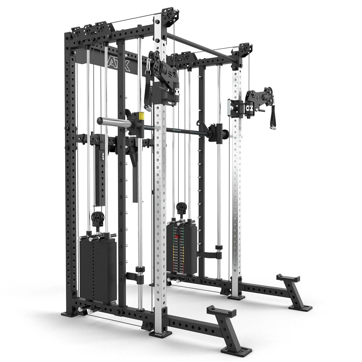 ATX® Rack - Zugstation mit Multipresse - Freistehend - Half Rack mit Dual Kabelzug + Multipresse
