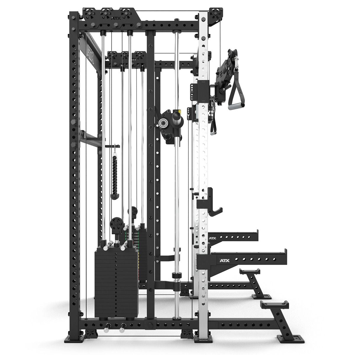 ATX® Rack - Zugstation mit Multipresse - Freistehend - Half Rack mit Dual Kabelzug + Multipresse