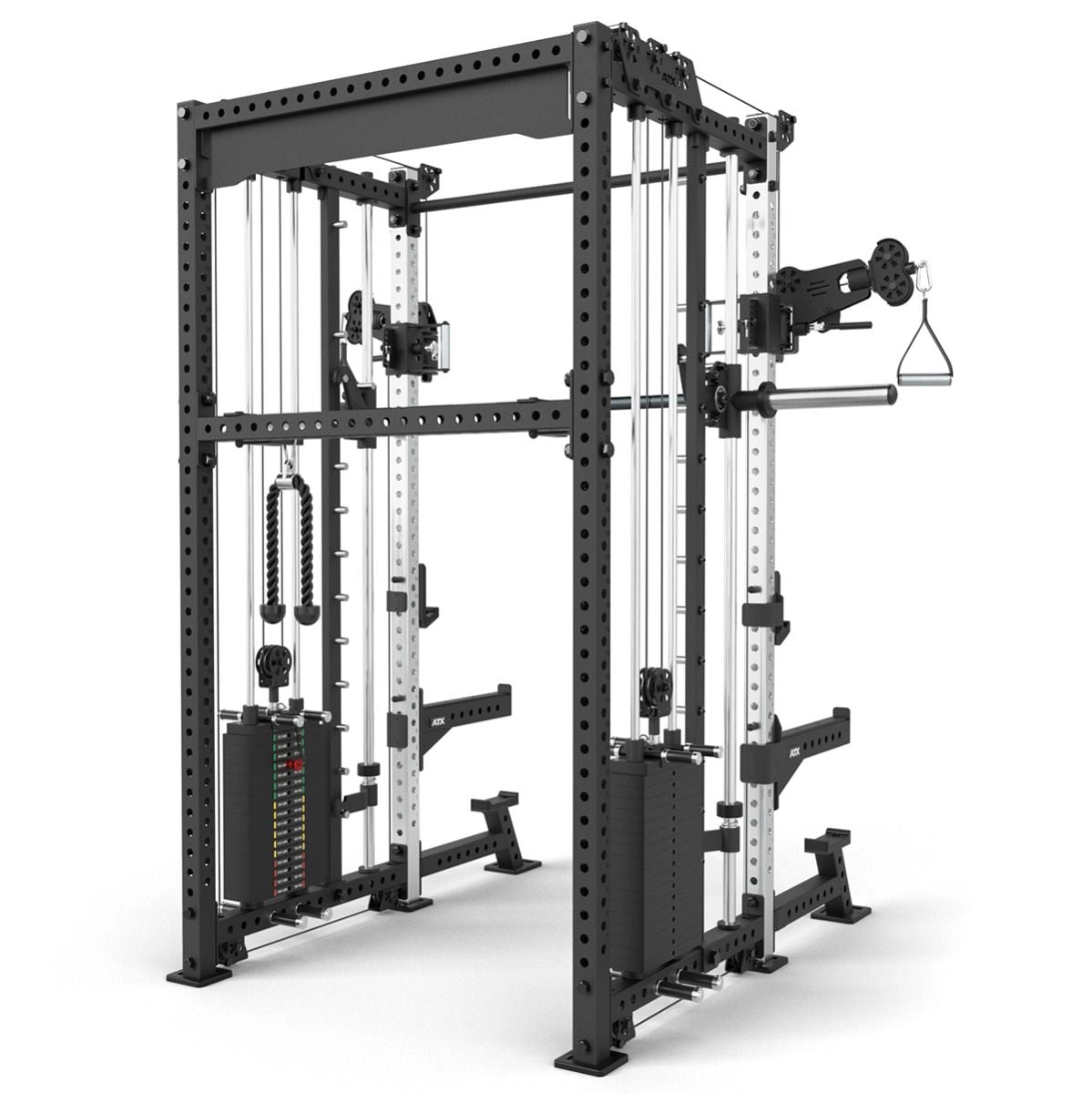 ATX® Rack - Zugstation mit Multipresse - Freistehend - Half Rack mit Dual Kabelzug + Multipresse