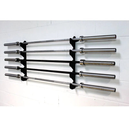 Langhantelablage / Gun Rack - zur Wandbefestigung - für 5 Hantelstangen - Langhantelständer